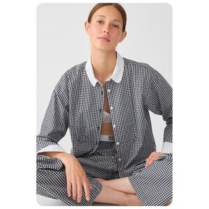 J. Crew Black & White Gingham Pajama Set